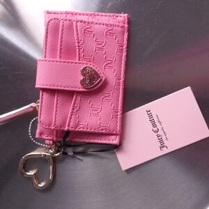 Juicy Couture Pink Card Holder with Heart Charm